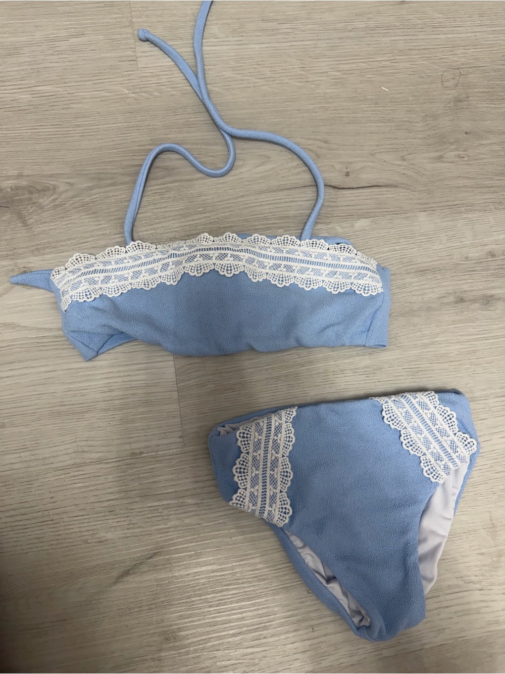 Dalia Light Blue and White Lace Girls' Bikini